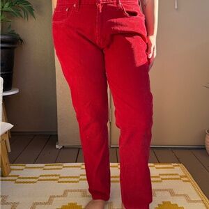 Levi's Red Straight-Leg Corduroy Jeans
